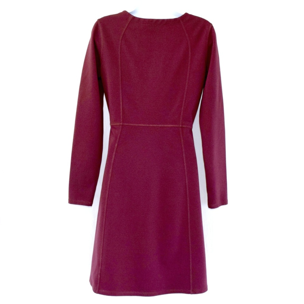 ATHLETA Whereupon V-neck Dress Long Sleeve Chianti